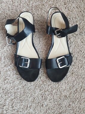 Andrew Geller Black Sandal Wedges